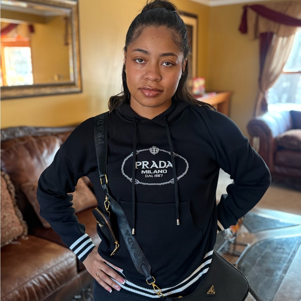 Black words Hoodie with Logo